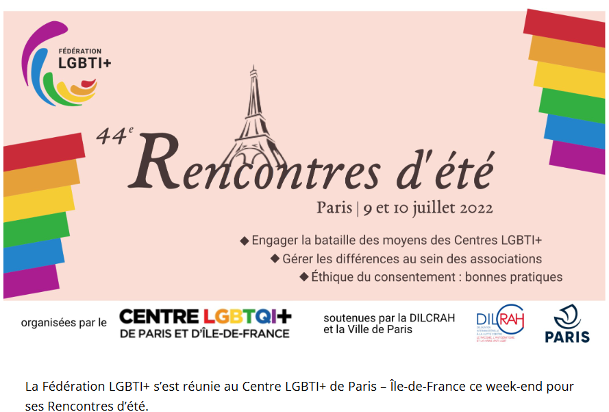 le centre homogène du Mans présent au rendez-vous de la fédération LGBTI+, Paris 2022.