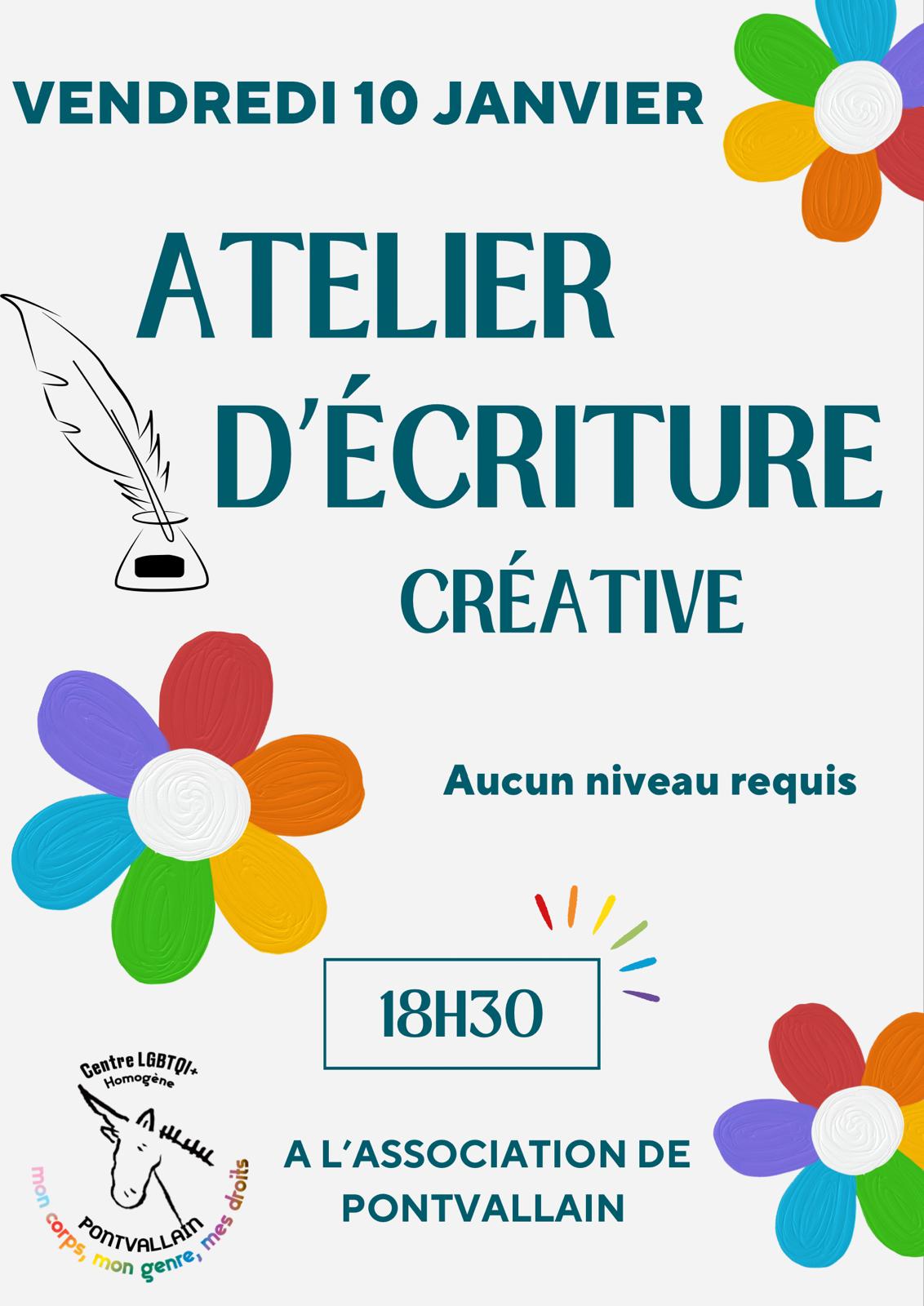 atelier d&rsquo;écriture créative a Pontvallain